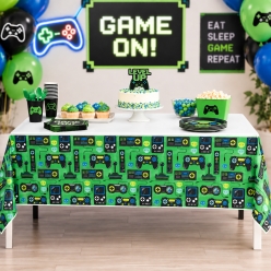 Gamer Birthday Printed Plastic Tablecover